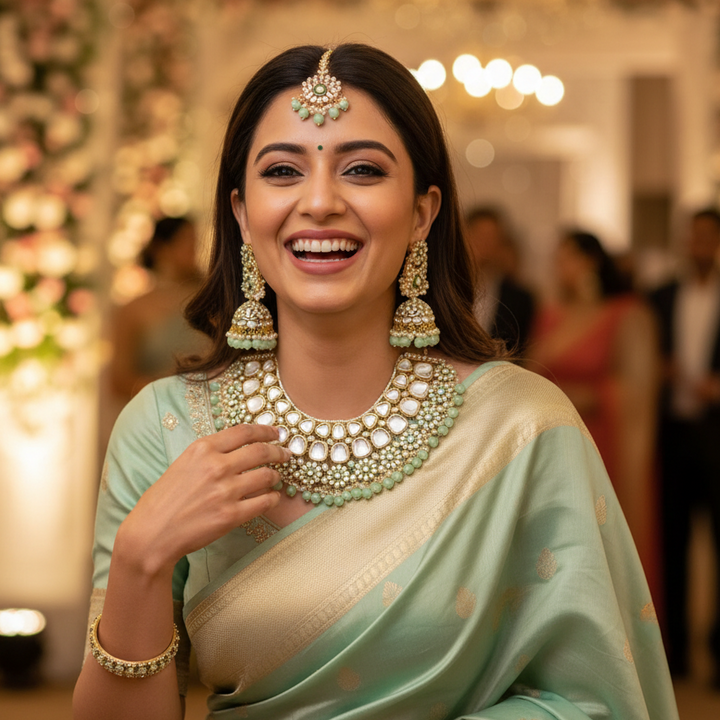 Mint Aadhila Kundan Jewellery Set