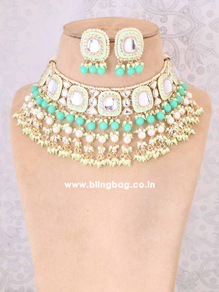 Mint Aakashi Jewellery Set