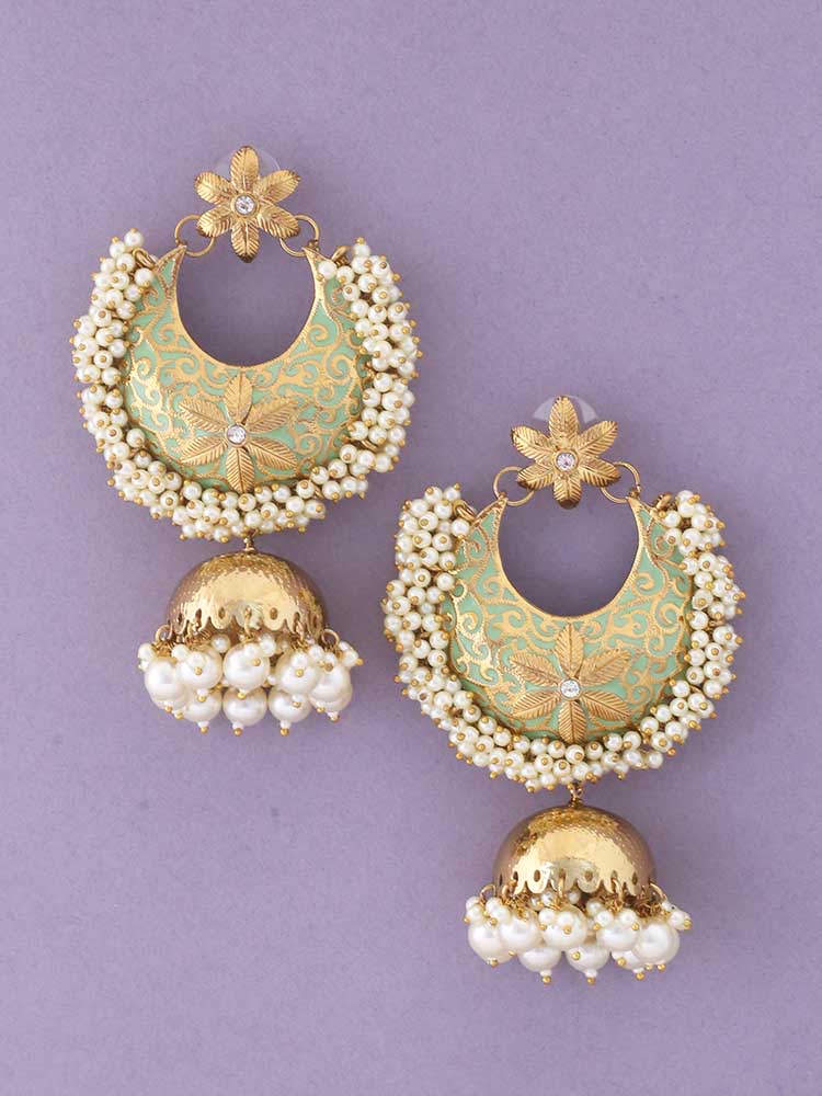 Mint Aakriti Ethnic Jhumkis