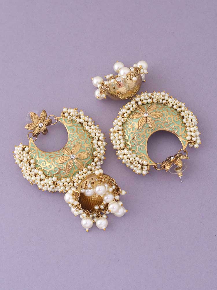 Mint Aakriti Ethnic Jhumkis