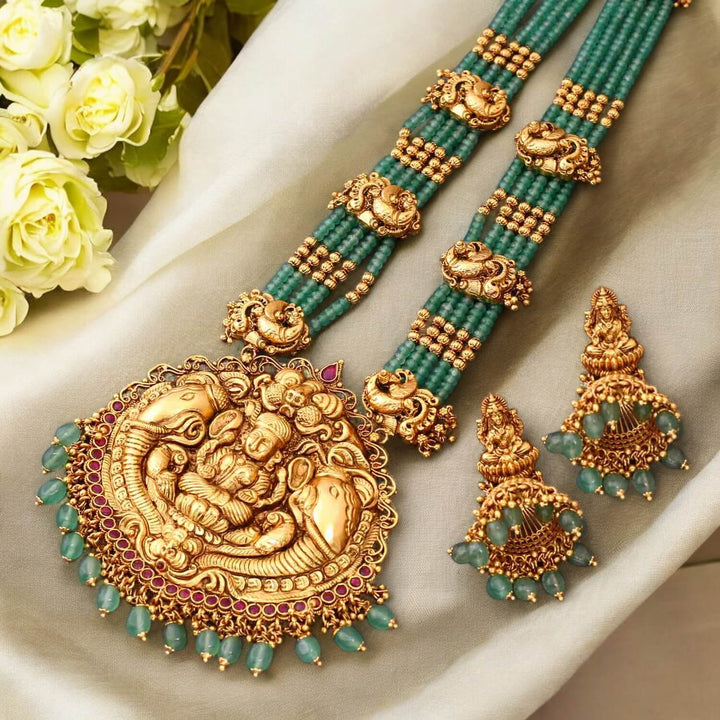 Mint Ananta Temple Jewellery Set- New Arrival