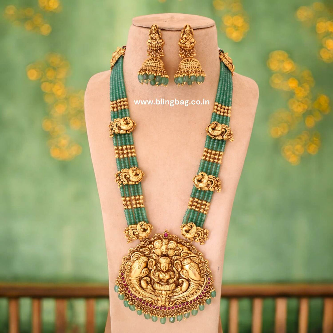 Mint Ananta Temple Jewellery Set- New Arrival