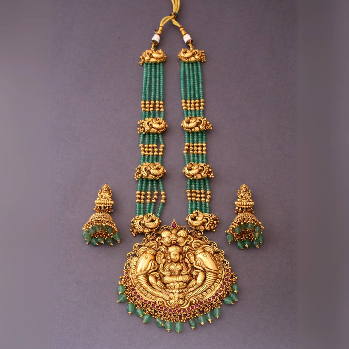 Mint Ananta Temple Jewellery Set- New Arrival
