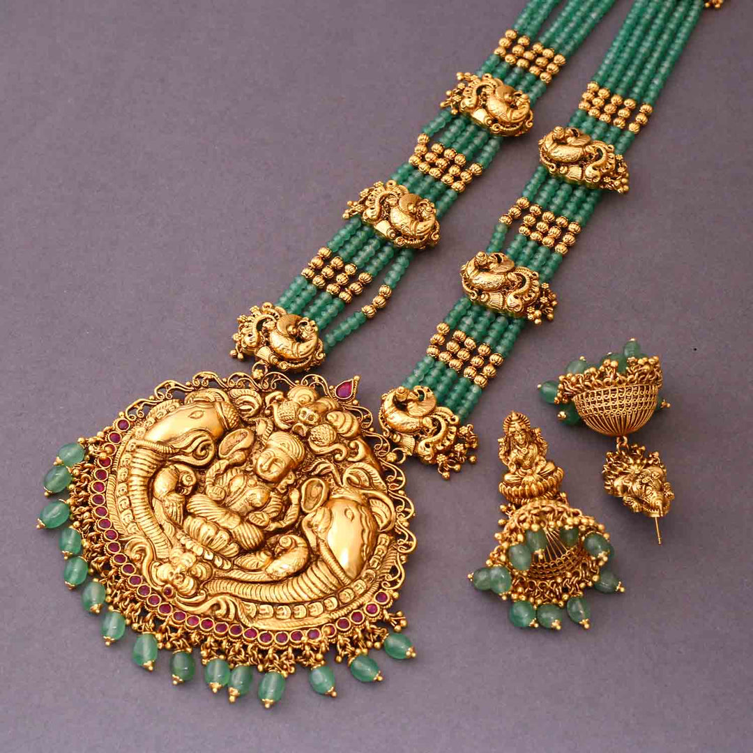 Mint Ananta Temple Jewellery Set- New Arrival