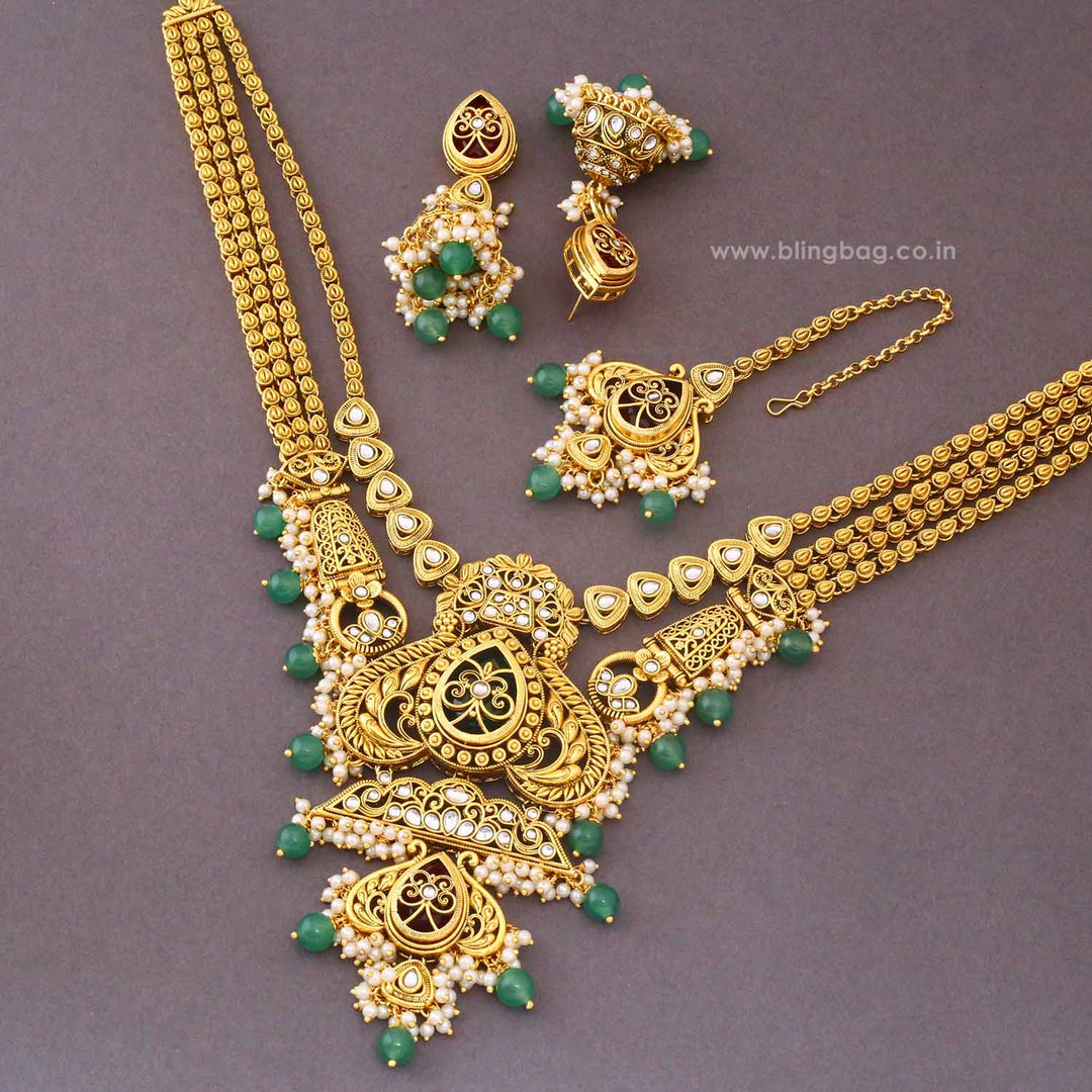 Mint Anvitha Kundan Jewellery Set - New Arrival