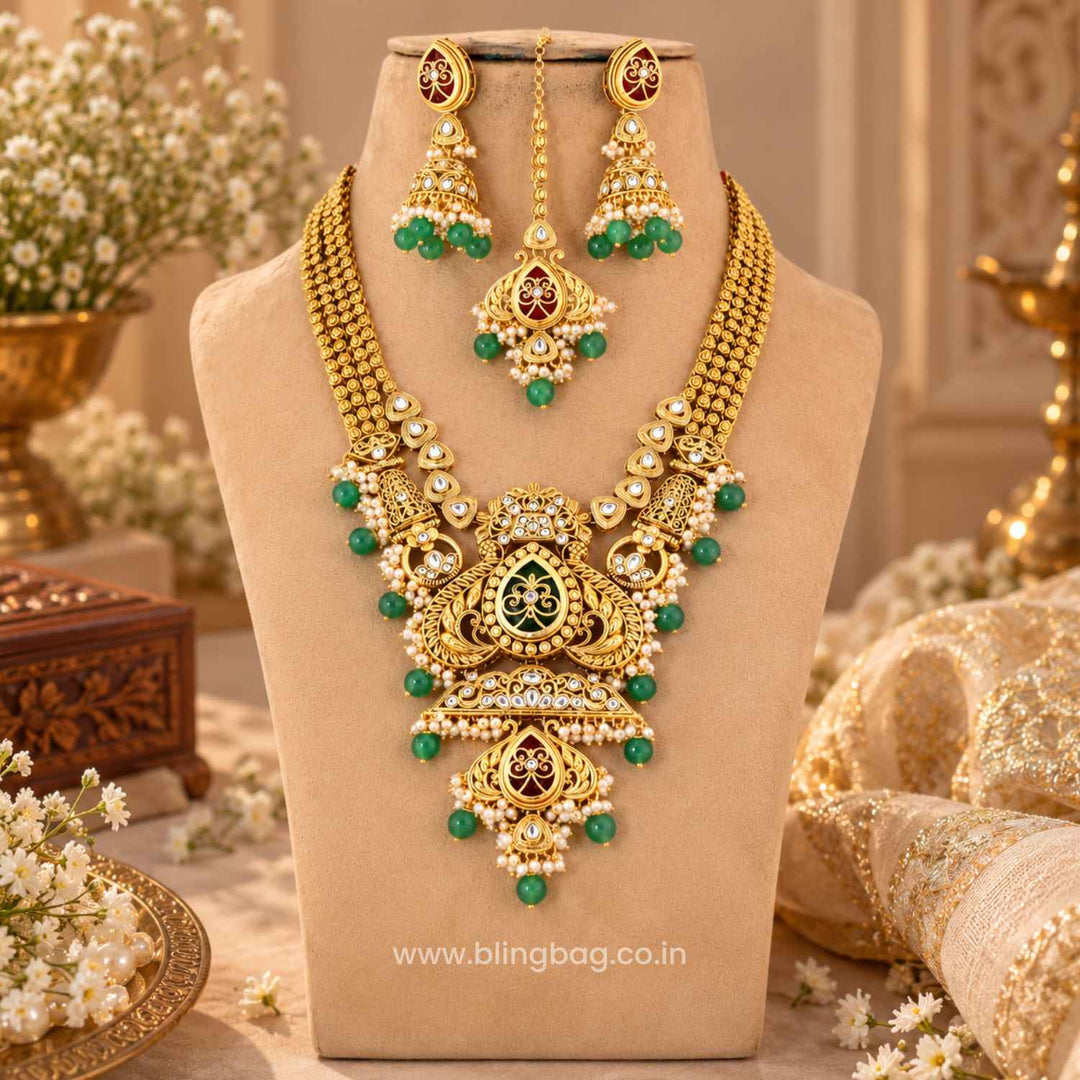 Mint Anvitha Kundan Jewellery Set - New Arrival