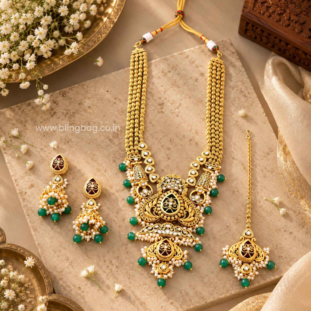 Mint Anvitha Kundan Jewellery Set - New Arrival