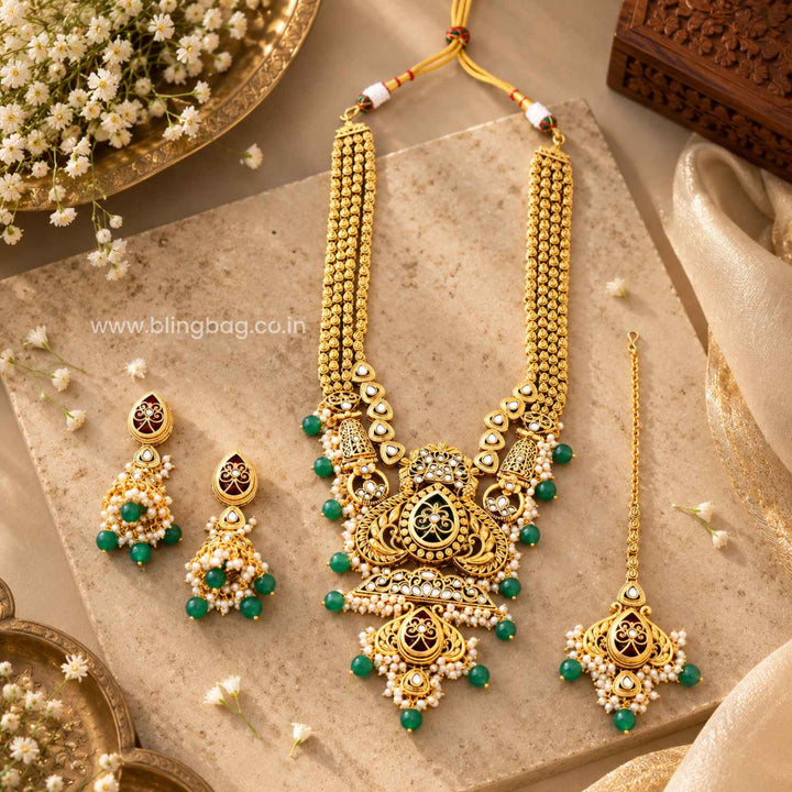 Mint Anvitha Kundan Jewellery Set - New Arrival