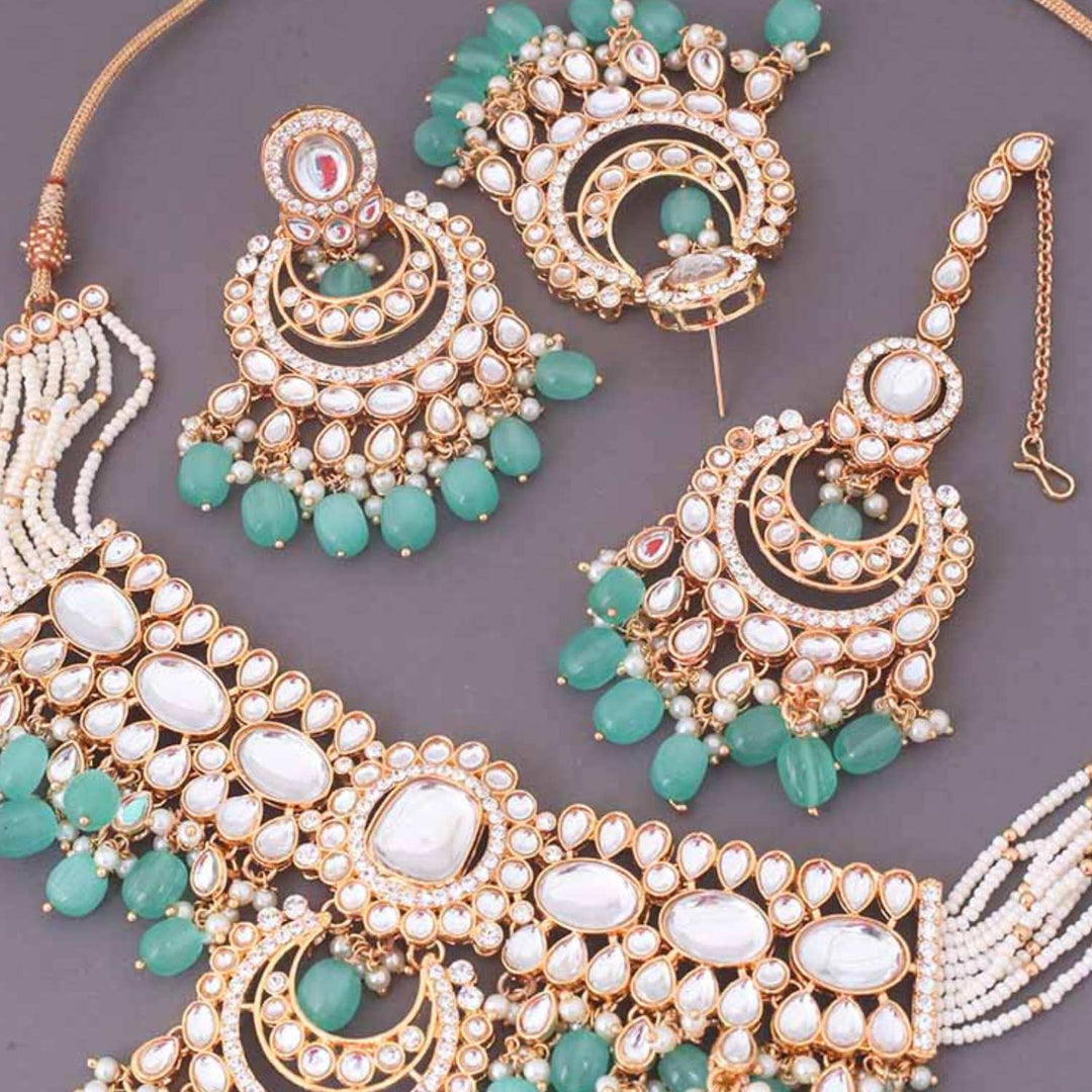 Mint Arpani Kundan Jewellery Set - EOSS