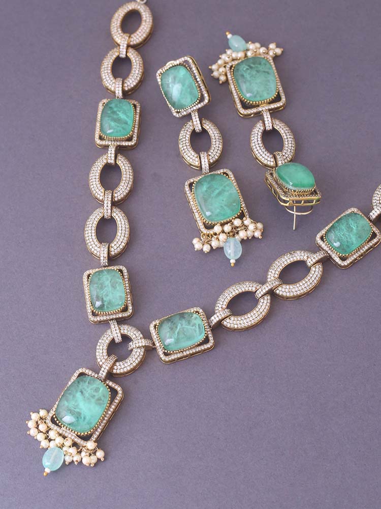 Mint Caitlin Zirconia Jewellery Set