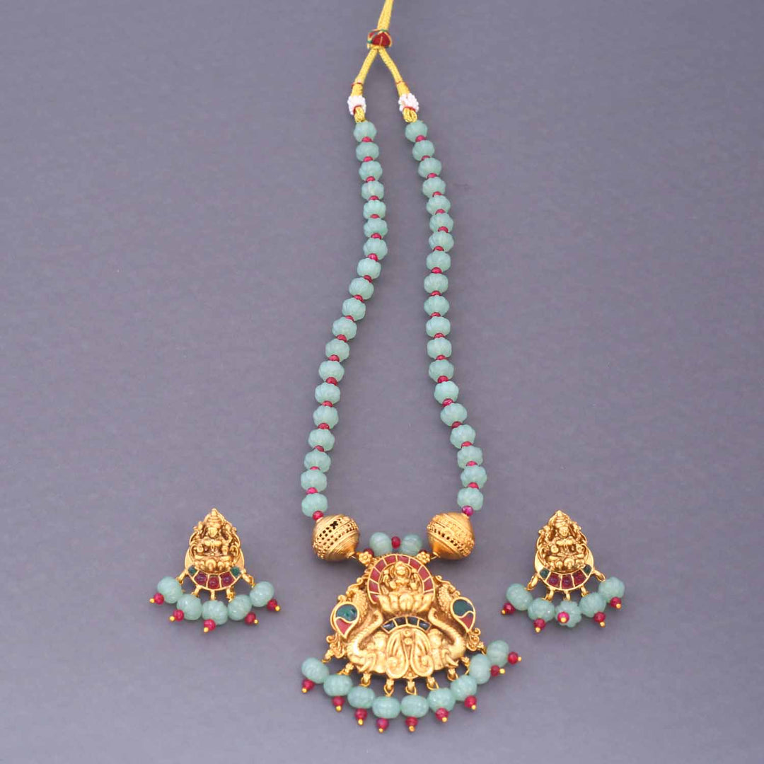 Mint Chandrika Temple Jewellery Set - New Arrival