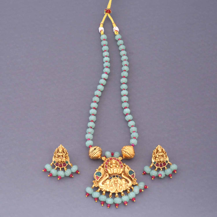 Mint Chandrika Temple Jewellery Set - New Arrival