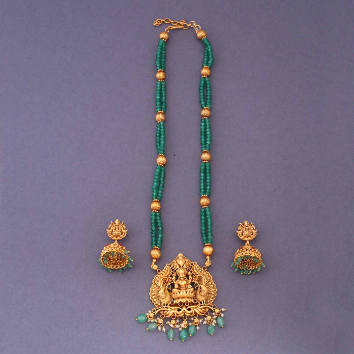 Mint Dhanalakshmi Temple Jewellery Set- New Arrival