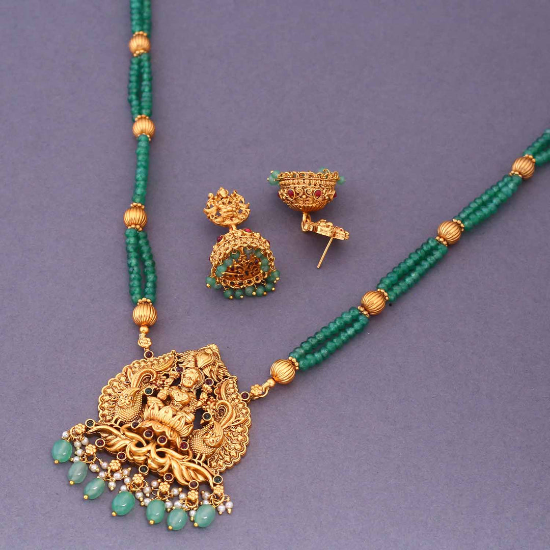 Mint Dhanalakshmi Temple Jewellery Set- New Arrival