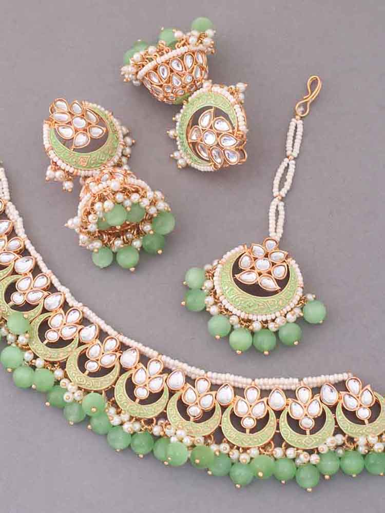 Mint Dhisana Kundan Jewellery Set