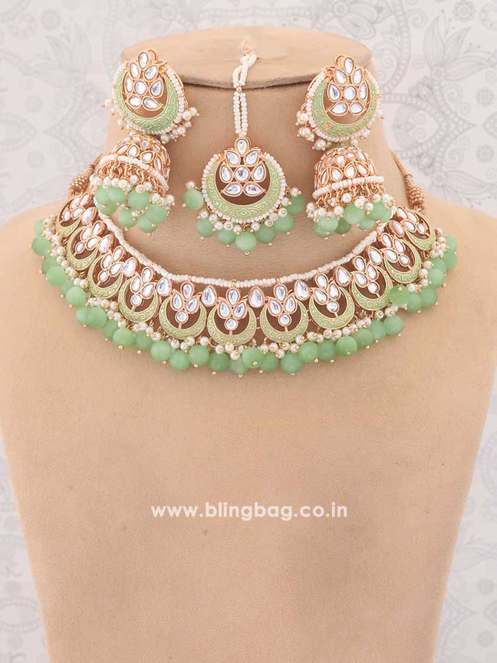 Mint Dhisana Kundan Jewellery Set