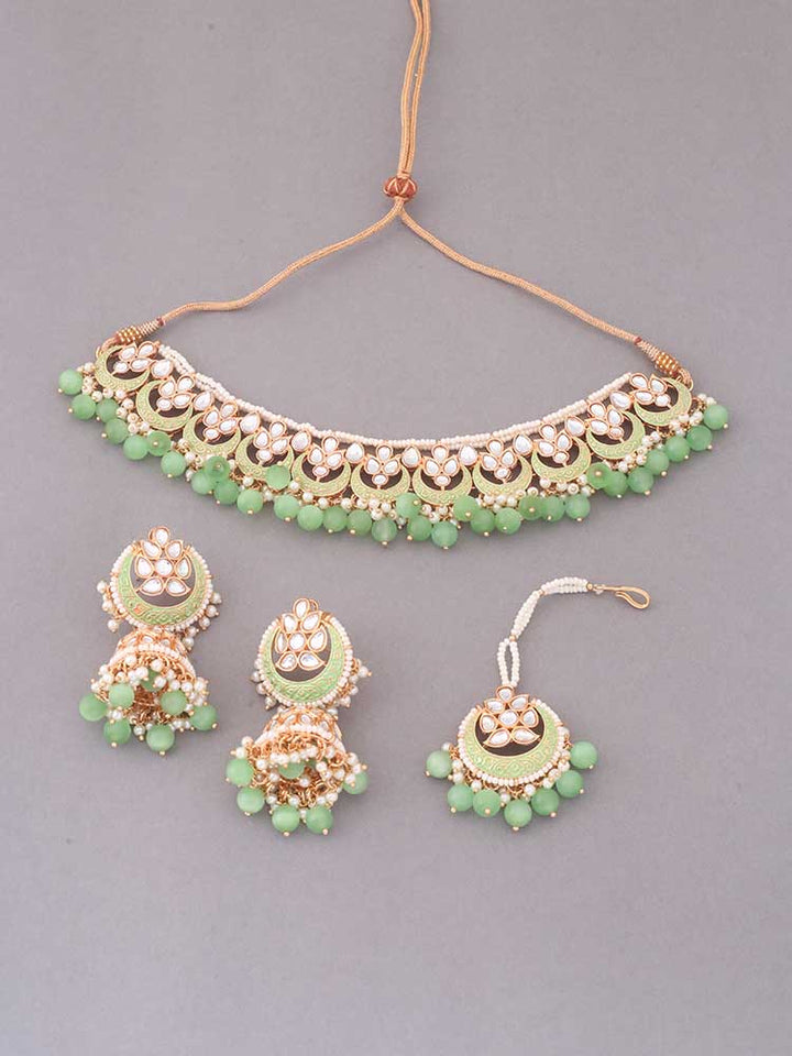 Mint Dhisana Kundan Jewellery Set