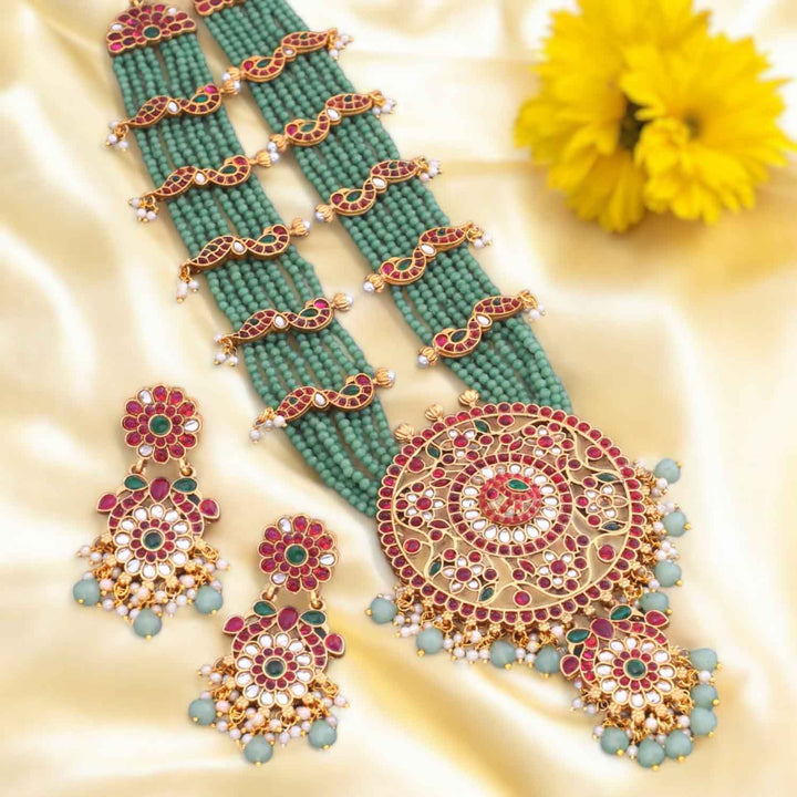 Mint Gaurangi Antique Jewellery Set - New Arrival