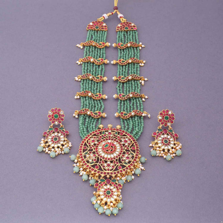Mint Gaurangi Antique Jewellery Set - New Arrival