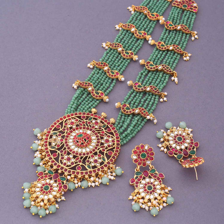Mint Gaurangi Antique Jewellery Set - New Arrival
