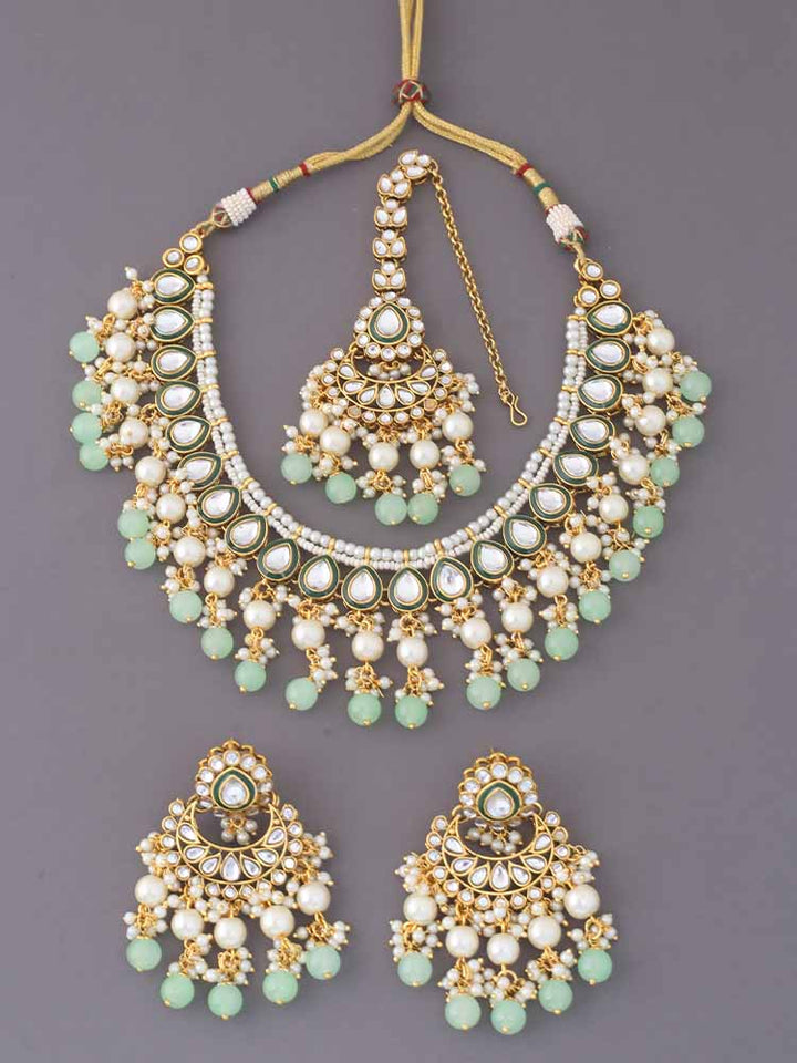 Mint Himanta Jewellery Set