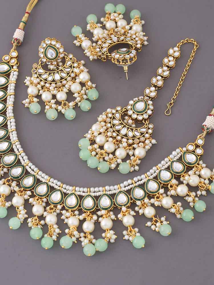 Mint Himanta Jewellery Set