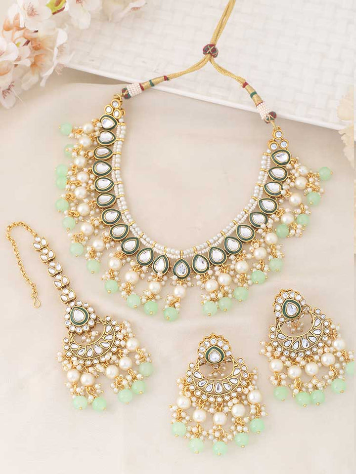 Mint Himanta Jewellery Set
