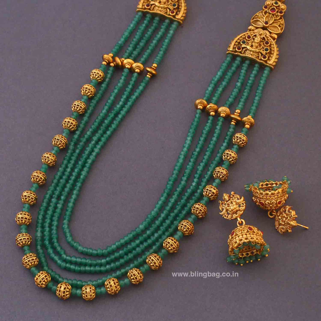 Mint Jogeshwari Temple Jewellery Set - New Arrival
