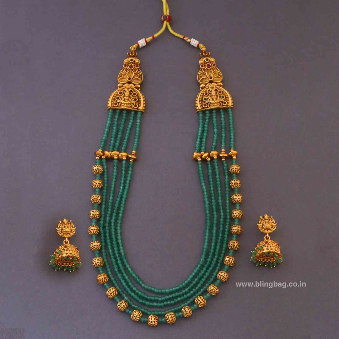 Mint Jogeshwari Temple Jewellery Set - New Arrival
