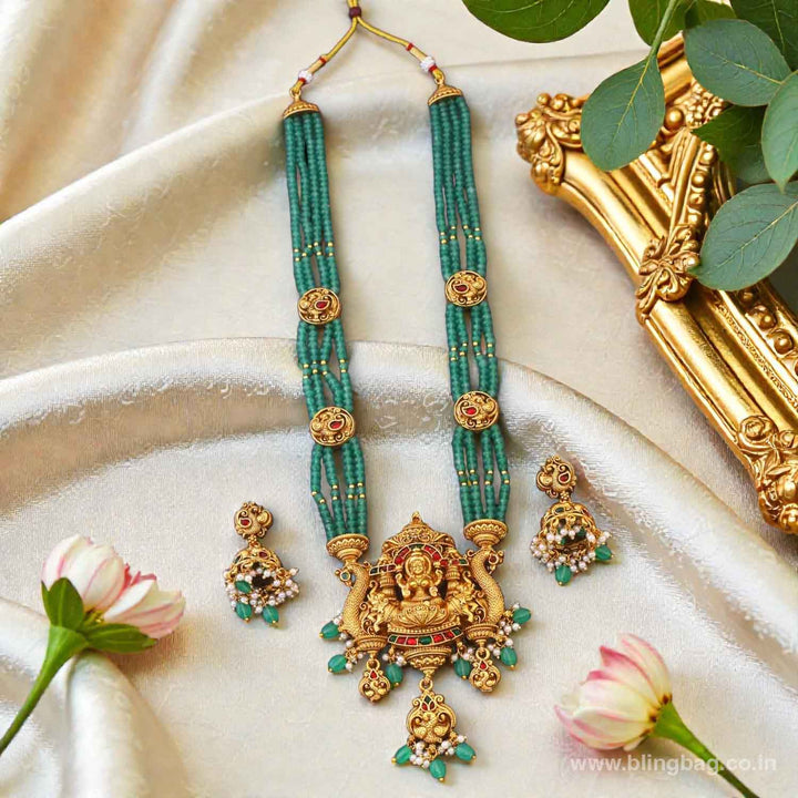 Mint Katyayani Temple Jewellery Set - New Arrival