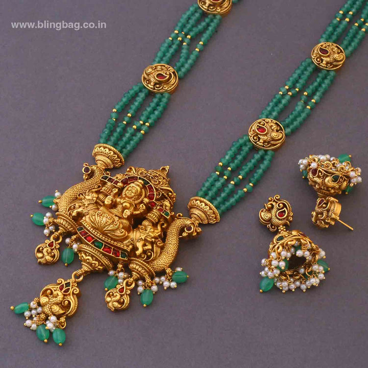Mint Katyayani Temple Jewellery Set - New Arrival