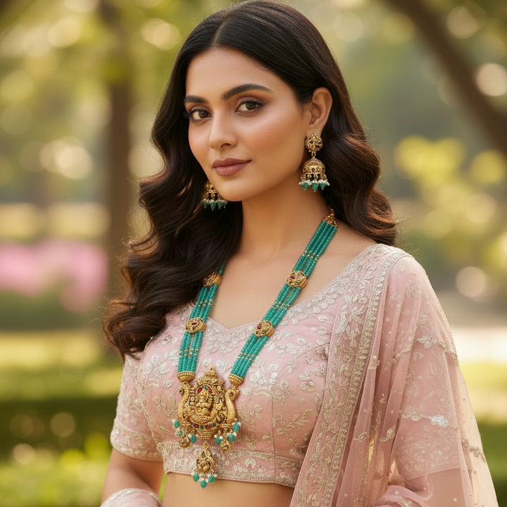 Mint Katyayani Temple Jewellery Set - New Arrival