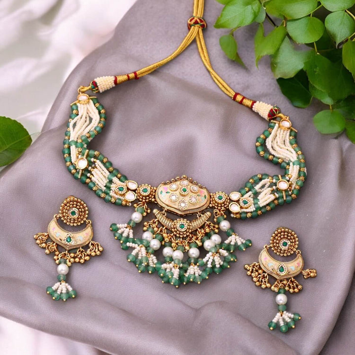 Mint Keerthi Antique Rajwadi Set