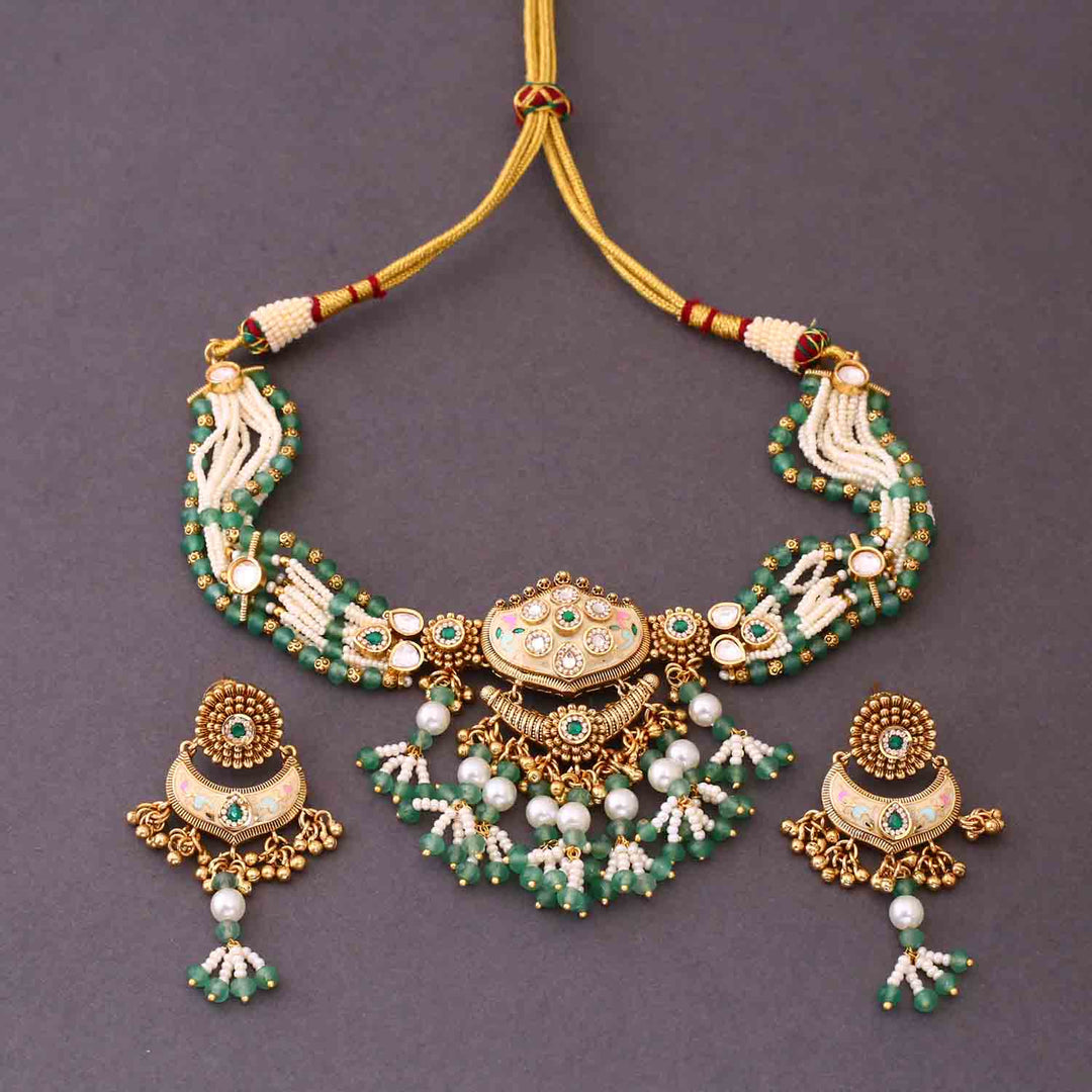 Mint Keerthi Antique Rajwadi Set