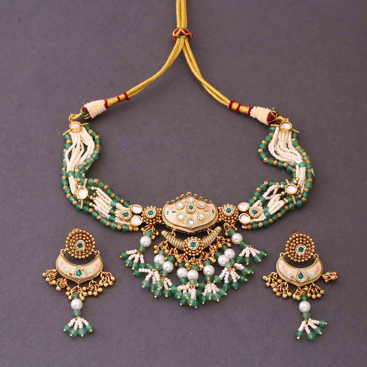 Mint Keerthi Antique Rajwadi Set