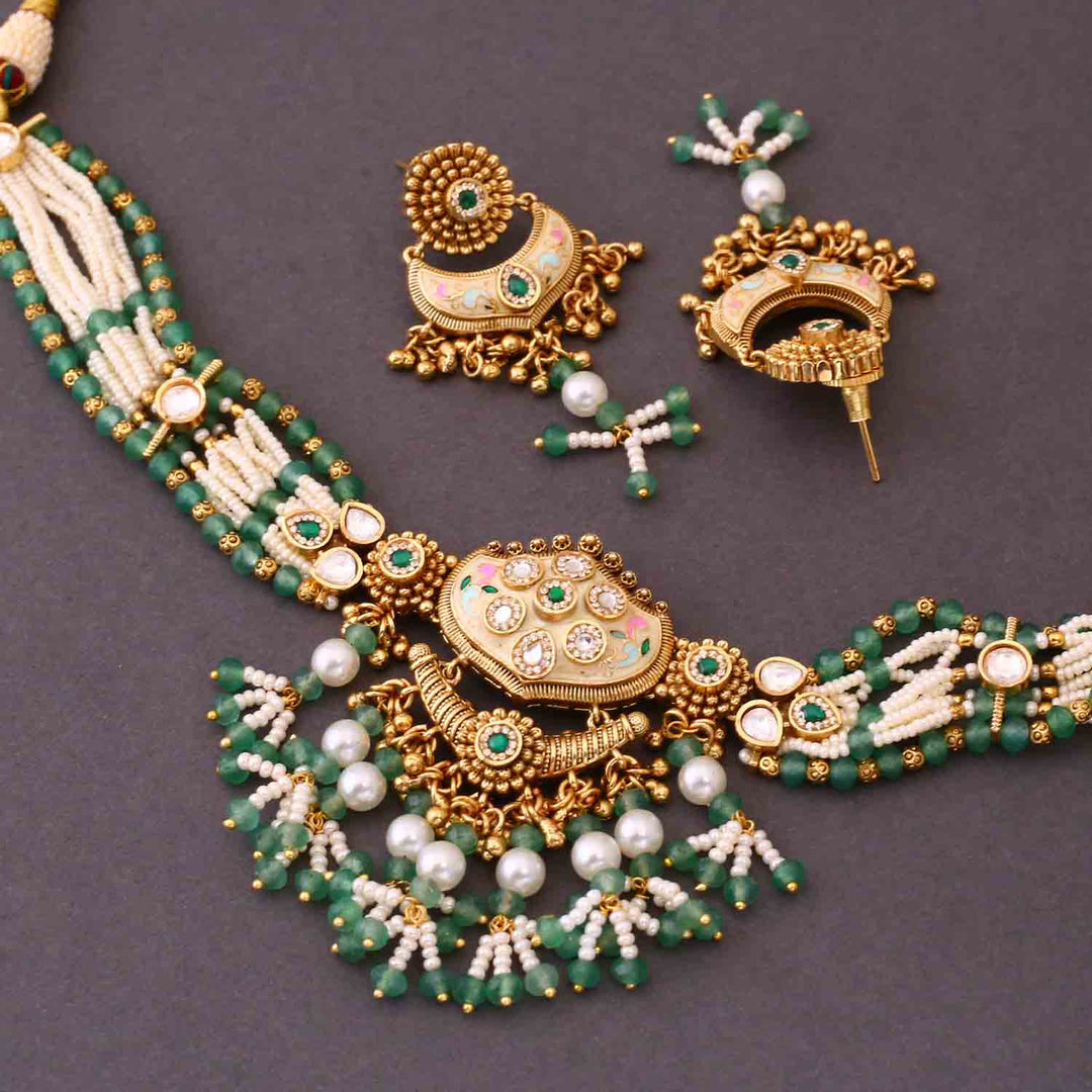 Mint Keerthi Antique Rajwadi Set