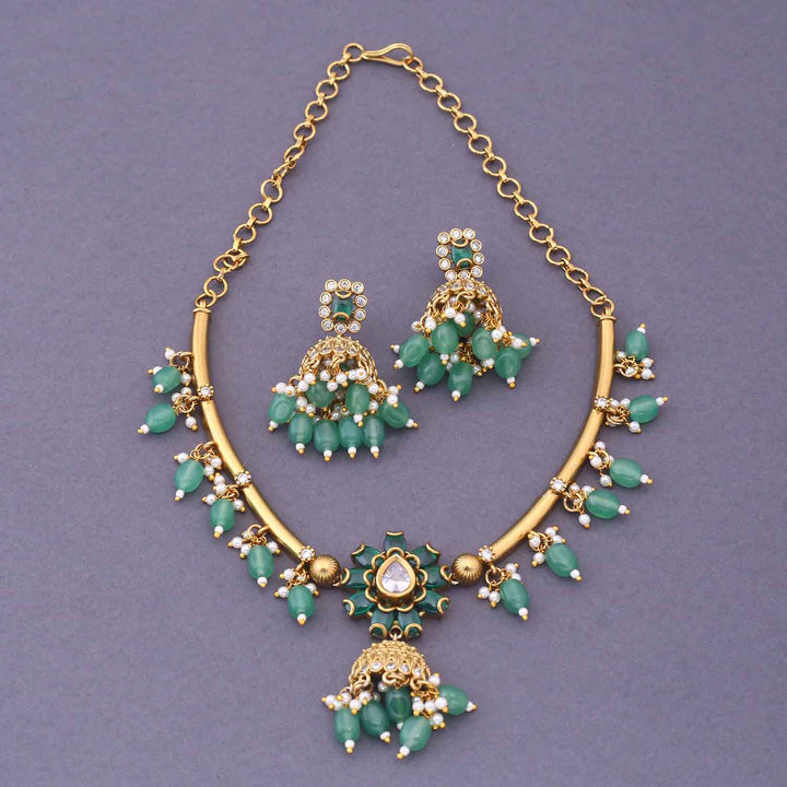 Mint Kurmi Hasli Antique Jewellery Set - New Arrival