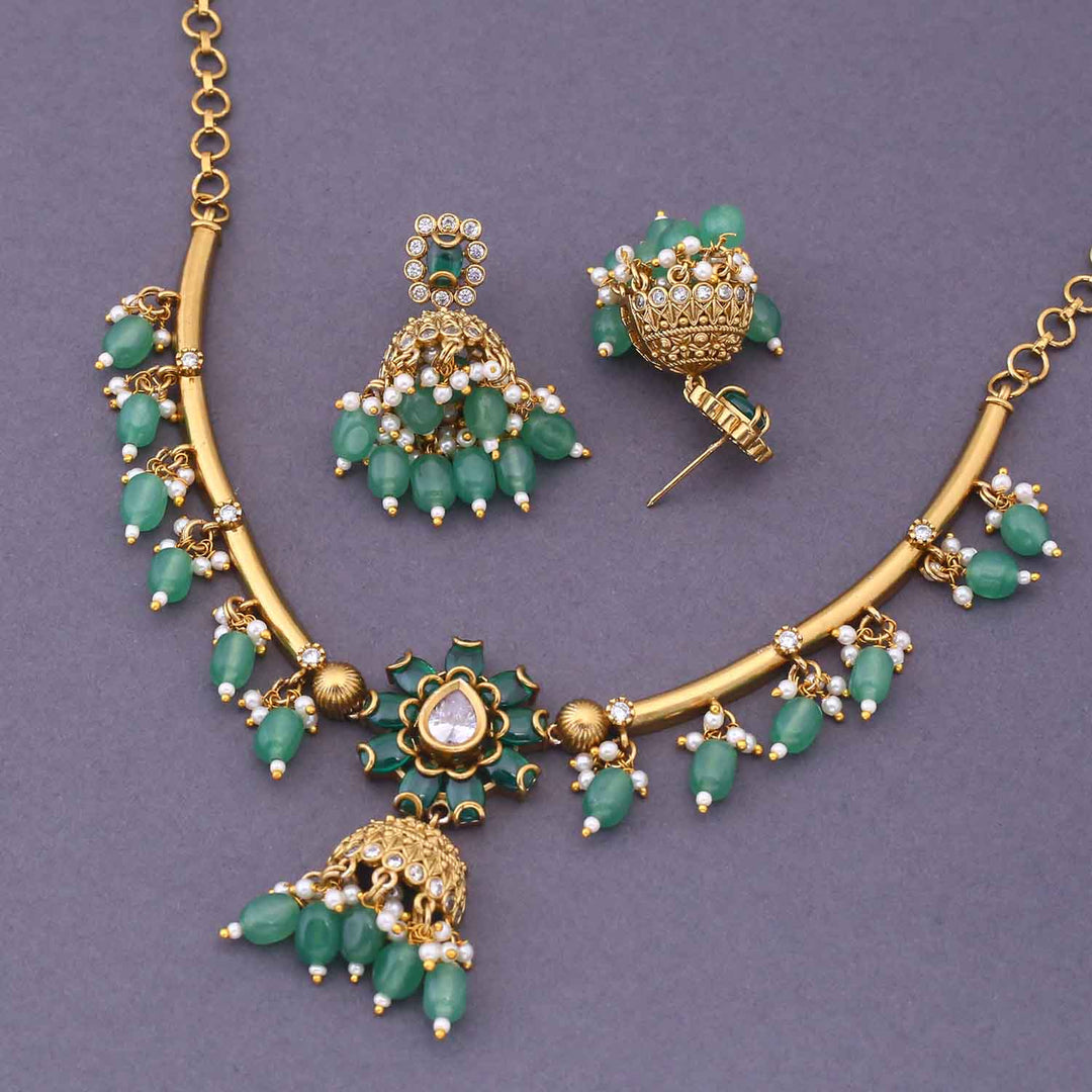 Mint Kurmi Hasli Antique Jewellery Set - New Arrival