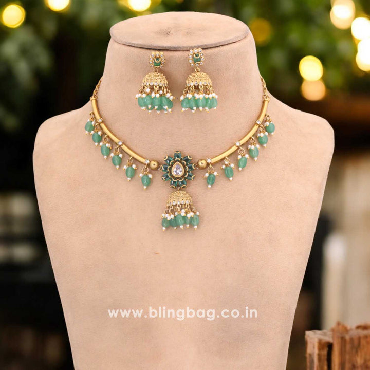 Mint Kurmi Hasli Antique Jewellery Set - New Arrival