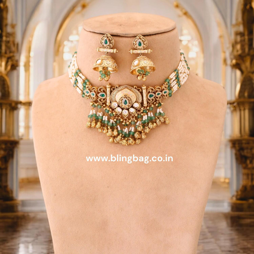 Mint Mahathi Antique Rajwadi Set