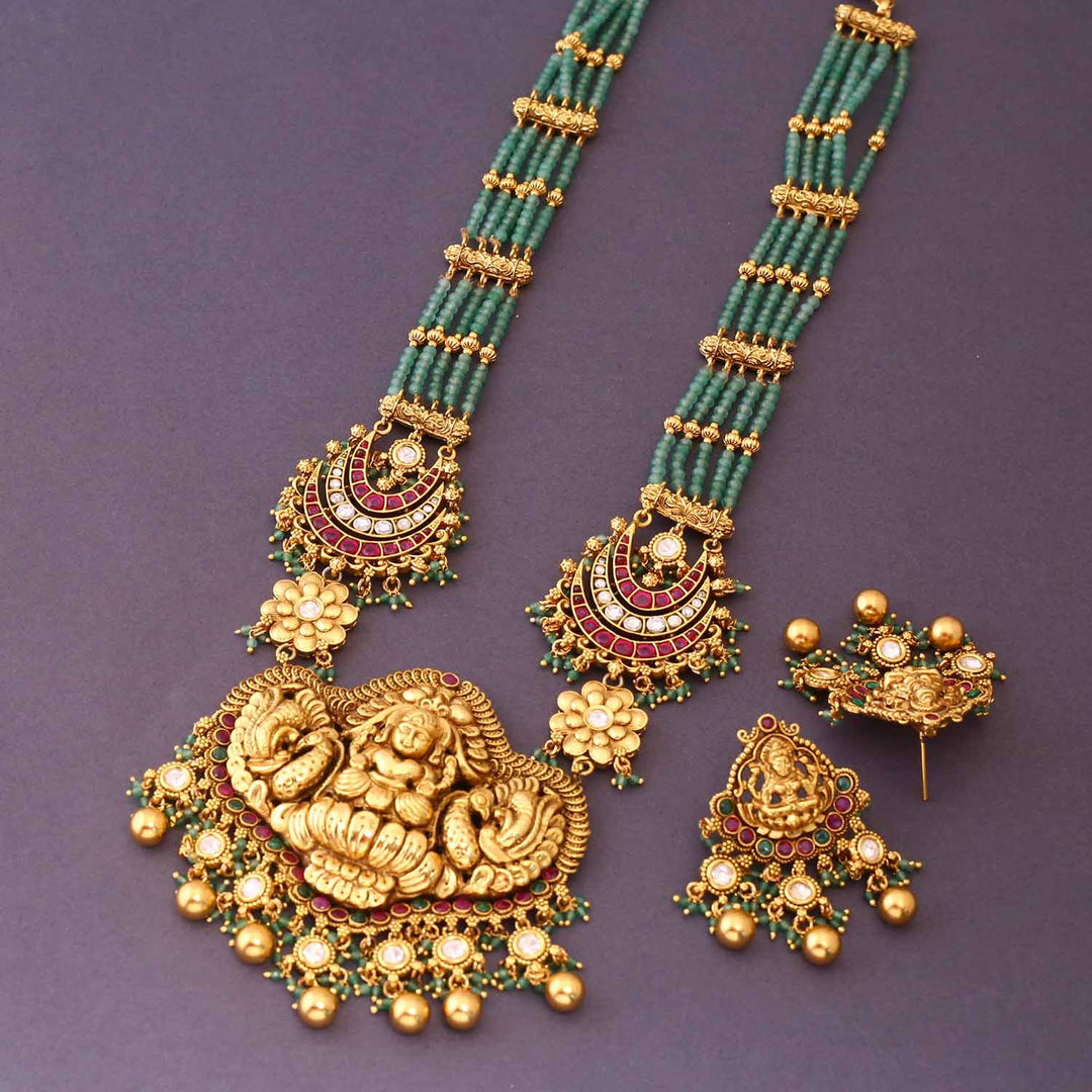 Mint Manasa Temple Jewellery Set - New Arrival