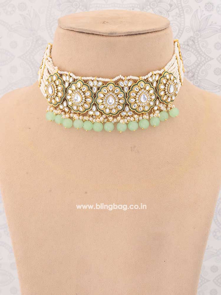 Mint Pranami Kundan Kundan Jewellery Set