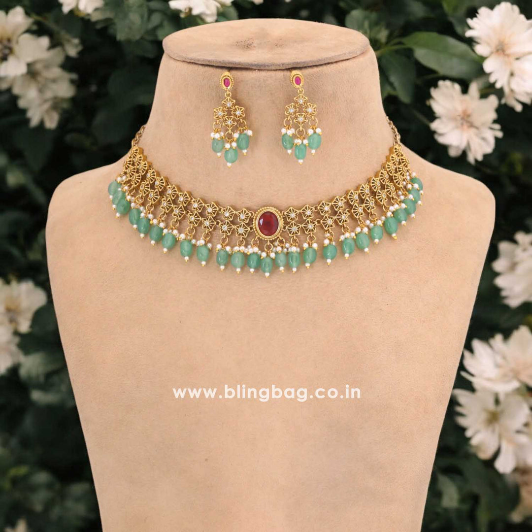 Mint Praveya Antique Jewellery Set - New Arrival