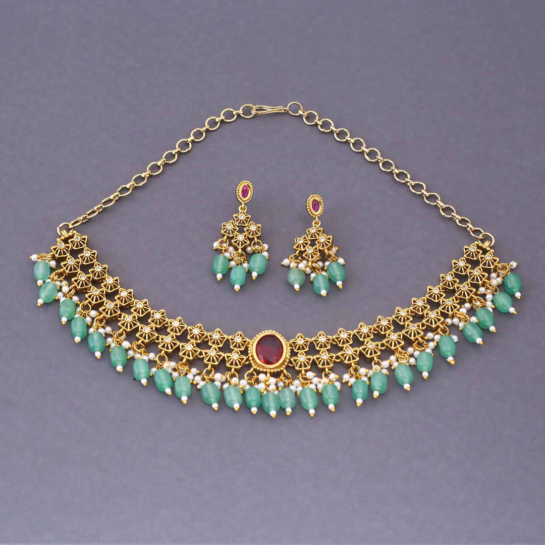 Mint Praveya Antique Jewellery Set - New Arrival