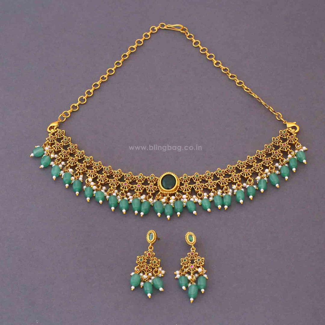 Mint Praveya Antique Jewellery Set - New Arrival