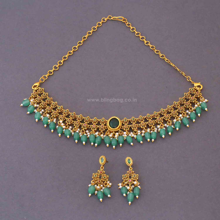 Mint Praveya Antique Jewellery Set - New Arrival