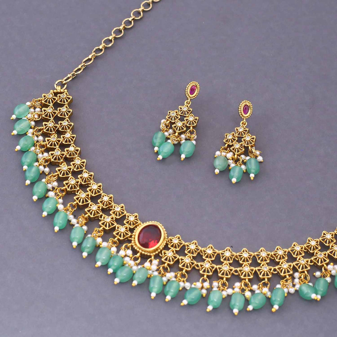 Mint Praveya Antique Jewellery Set - New Arrival