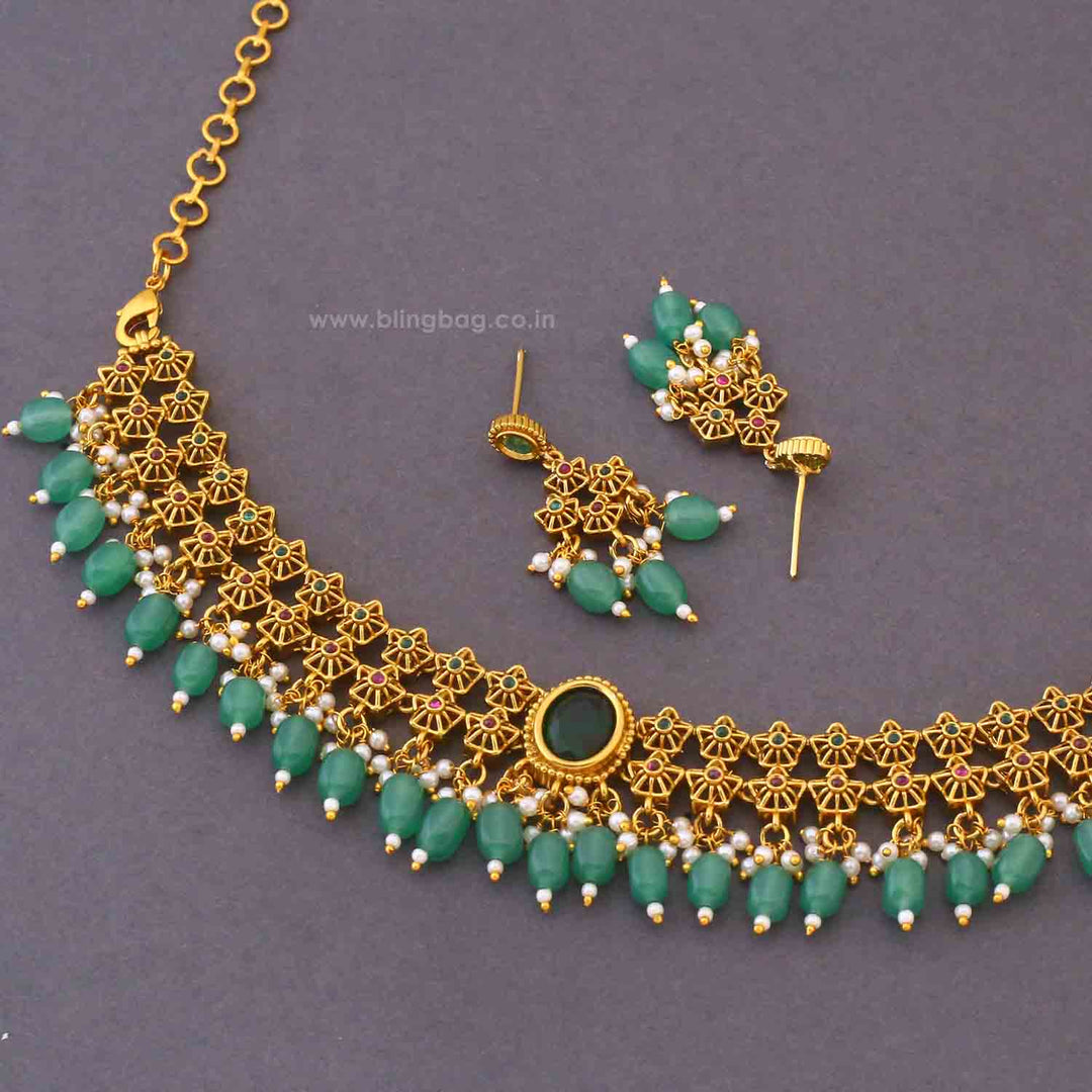 Mint Praveya Antique Jewellery Set - New Arrival