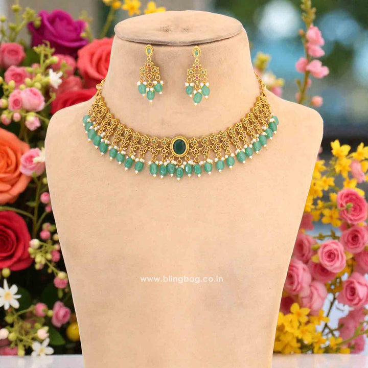 Mint Praveya Antique Jewellery Set - New Arrival