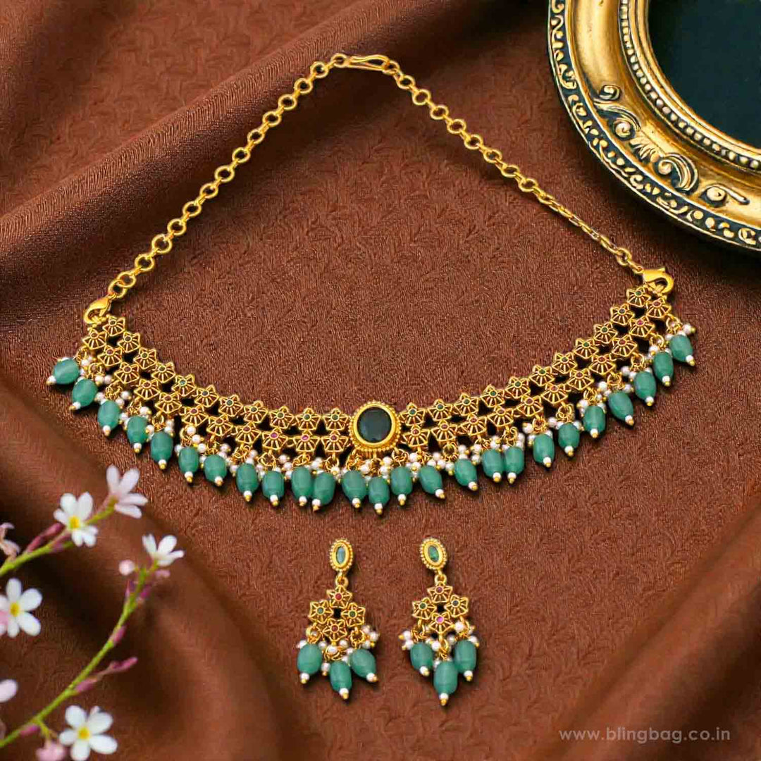 Mint Praveya Antique Jewellery Set - New Arrival
